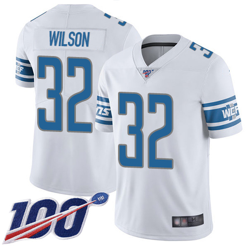 Detroit Lions Limited White Men Tavon Wilson Road Jersey NFL Football 32 100th Season Vapor Untouchable